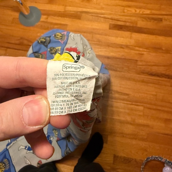 Vintage 90s Power Rangers Twin Sheets Set, Size Twin, Flat and Fitted Fabric - Picture 8 of 12